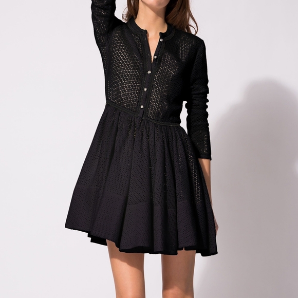 Maje Rayane Navy Puffball Dress - Picture 2 of 7